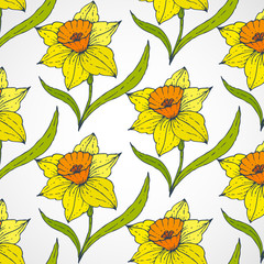 daffodil Vector seamless patterns