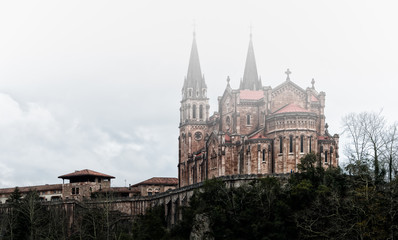 Fototapeta premium Covadonga sanctuary with fog II
