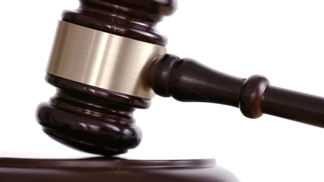 Knocking wooden gavel