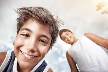 Portrait of a two happy boys