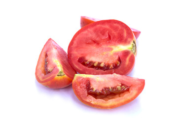 Image of tomato deer fabric lined up nicely . On a white background.
look delicious.