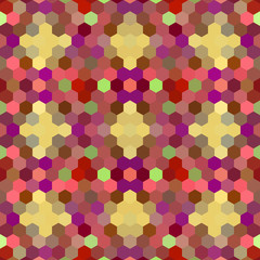Kaleidoscopic low poly hexagon style vector mosaic background