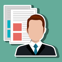 man with text files isolated icon design, vector illustration  graphic 