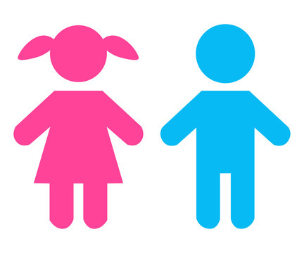 Pinkes M&auml;dchen und Blauer Junge