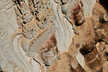 Relief of a group of Devatas, Angkor Wat Temple, Siem Reap