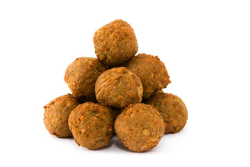 Vegetarian falafels isolated on white background

