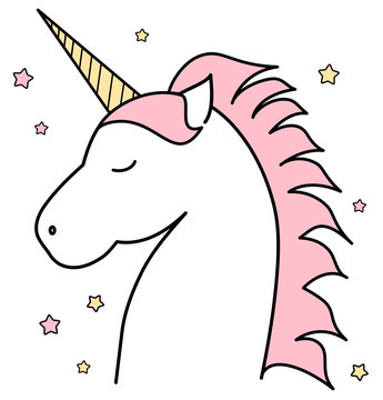 Fototapeta cute cartoon unicorn vector illustration  