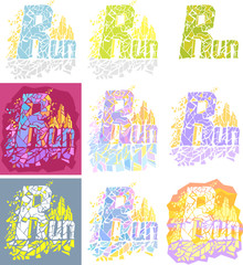 Run - word, sport motivating print for youth t-shirt.