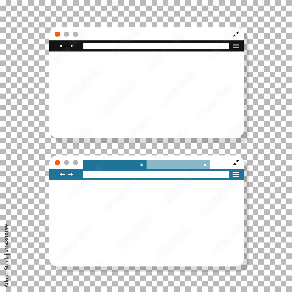 Aufkleber Opened browser window mockup. Past your content into it