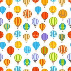 Different colorful air balloons seamless background