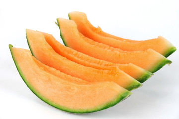 sliced cantaloupe melon