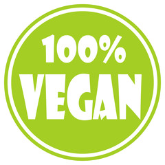 100% VEGAN Button