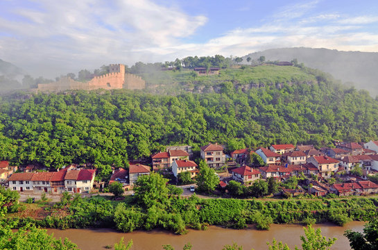 View of houses and castle of Veliko Tarnovo