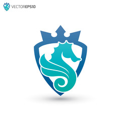 Seahorse Shield Aquatic Logo © nospacestock
