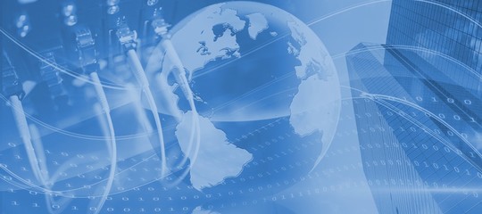 Composite image of view of data technology