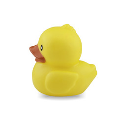 Cute rubber duck isolated over white background