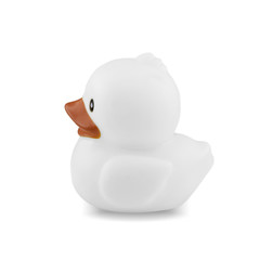 Cute rubber duck isolated over white background