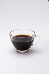 A cup of coffee on white background.