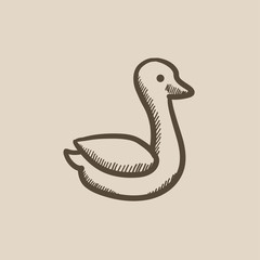 Fototapeta premium Duck sketch icon.