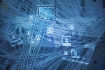 Composite image of global connection background