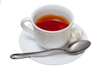 Cup of tea isolated on white background