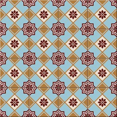 Gorgeous seamless  pattern  white Turkish, Moroccan, Portuguese  tiles, Azulejo, Arabic ornament. Islamic art.   Can be used for wallpaper, pattern fills, web page background,surface textures.