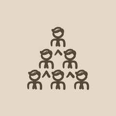 Business pyramid  sketch icon.