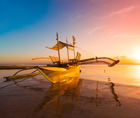 Philippines,  tropical sea boat sunset!