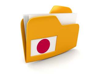 folder and lists with Japanese Flag. Image with clipping path