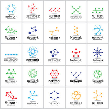  Network Icons Set - Isolated On White Background - Vector Illustration, Graphic Design. For Web, Website, Print Materials