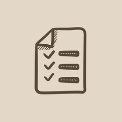Shopping list sketch icon.