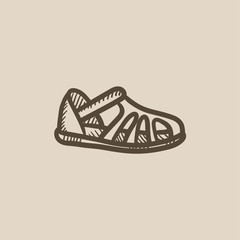 Sandal sketch icon.