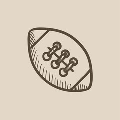 Rugby football ball sketch icon.