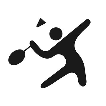 Nominal confess provide Man stick figure badminton Stock Vector | Adobe Stock