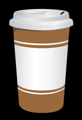 Plastic coffee cup with hot .