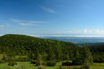 Fototapeta na wymiar View from trail from Gasienicowa valley to Kuznice