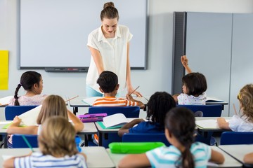 Teacher teaching children