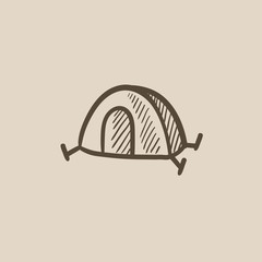 Tent sketch icon.