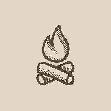 recommend clip art: Campfire sketch icon.