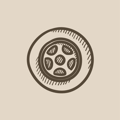 Car wheel sketch icon.