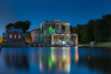 The Strepy-Thieu boat lift on the Canal du Centre in the Province of Hainaut, Belgium.It is the tallest boat lift in the world.