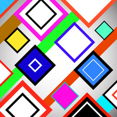 Colorful background with squares, geometric shapes, bright vector