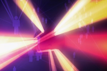Composite image of red vortex with orange light 