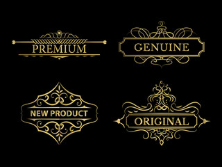 Wicker lines and old decor elements in vector.