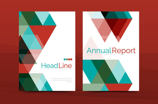 Geometric a4 front page, business annual report print template