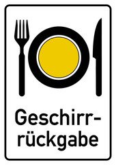 gs2 GastronomieSchild - Geschirrampel orange - Geschirrrückgabe - A2 A3 A4 Plakat - ks100 Kombi-Schild - g4491