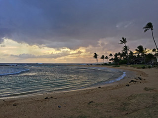 Poipu Beach Sunset, Kauai, Hawaii