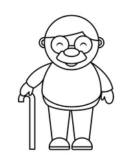 cute grandfather  isolated icon design