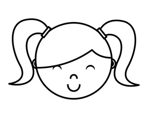little girl isolated icon design