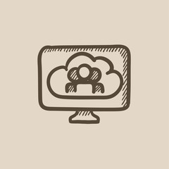 Obraz premium Cloud computing sketch icon.